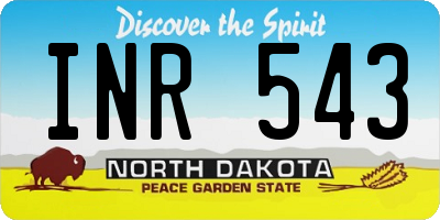 ND license plate INR543