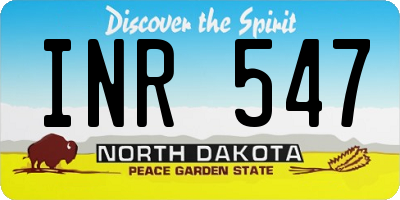 ND license plate INR547