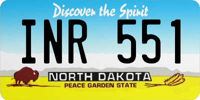 ND license plate INR551