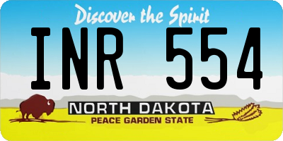ND license plate INR554