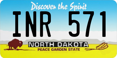 ND license plate INR571