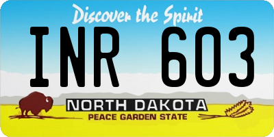 ND license plate INR603