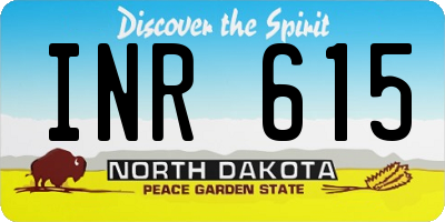 ND license plate INR615