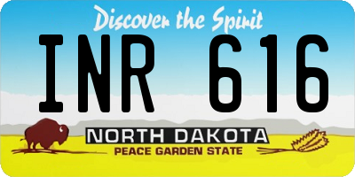 ND license plate INR616