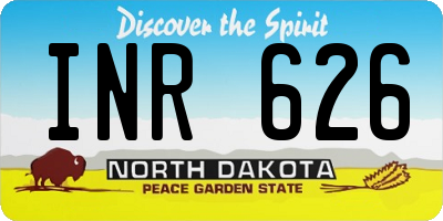 ND license plate INR626