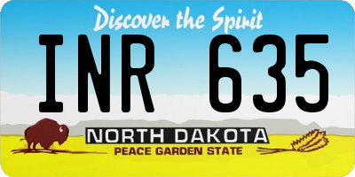 ND license plate INR635