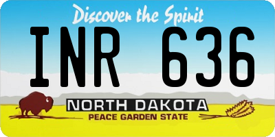 ND license plate INR636