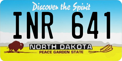 ND license plate INR641