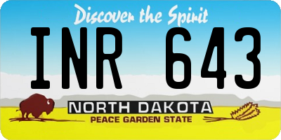 ND license plate INR643