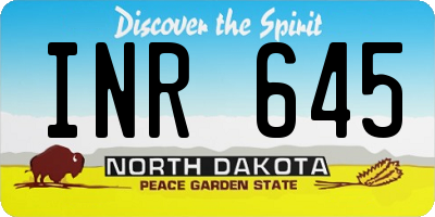 ND license plate INR645