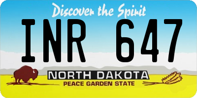 ND license plate INR647