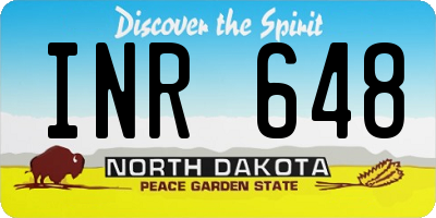 ND license plate INR648