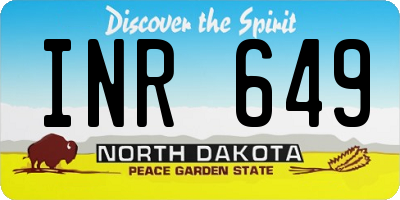 ND license plate INR649