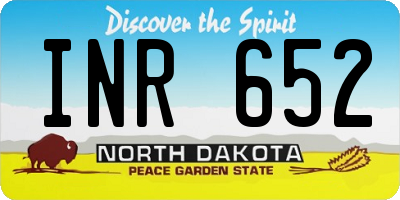 ND license plate INR652