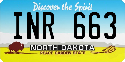 ND license plate INR663