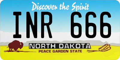 ND license plate INR666