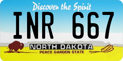 ND license plate INR667