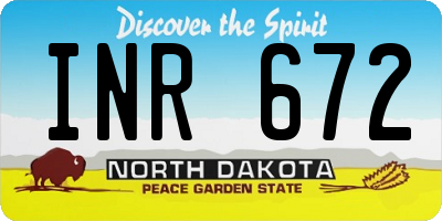 ND license plate INR672