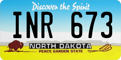 ND license plate INR673