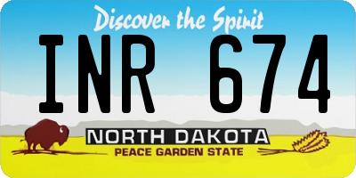 ND license plate INR674
