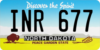 ND license plate INR677