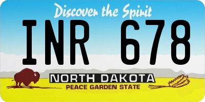 ND license plate INR678