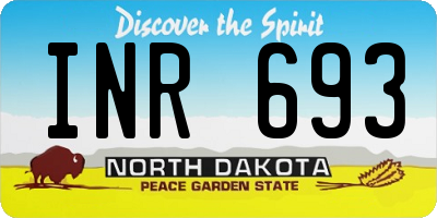 ND license plate INR693