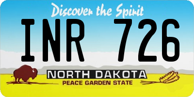 ND license plate INR726