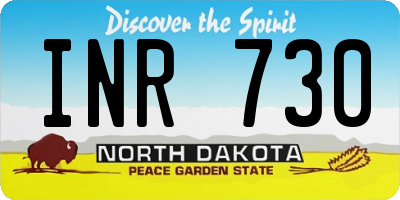 ND license plate INR730