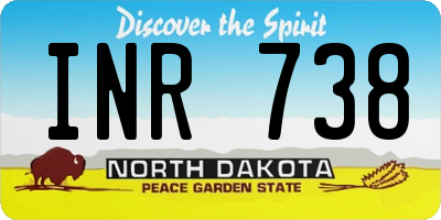 ND license plate INR738