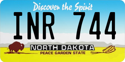 ND license plate INR744