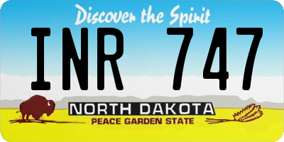 ND license plate INR747