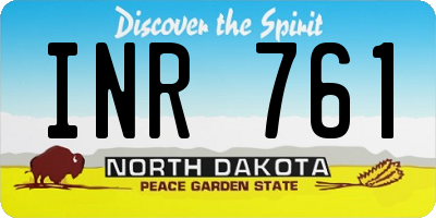 ND license plate INR761