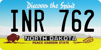ND license plate INR762