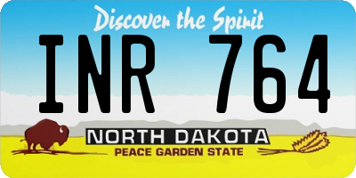 ND license plate INR764