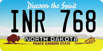 ND license plate INR768