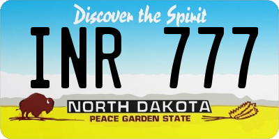 ND license plate INR777