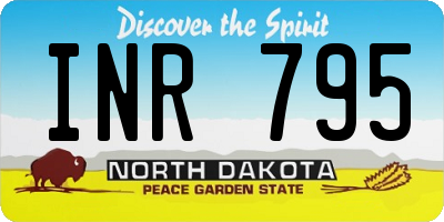 ND license plate INR795