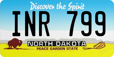 ND license plate INR799