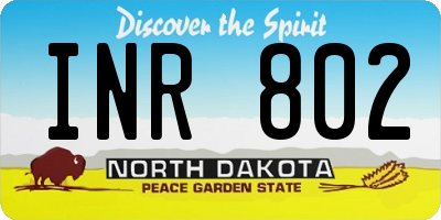 ND license plate INR802