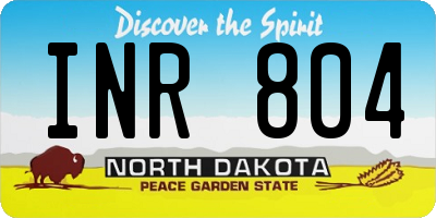 ND license plate INR804