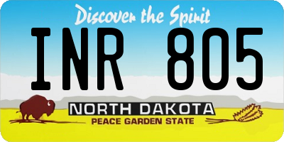 ND license plate INR805