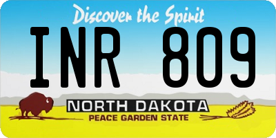 ND license plate INR809