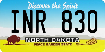 ND license plate INR830