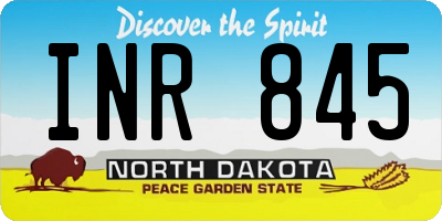 ND license plate INR845