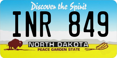 ND license plate INR849