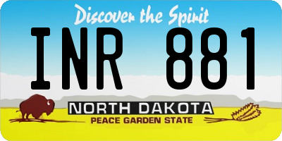 ND license plate INR881