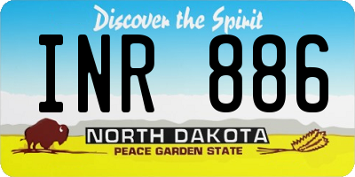 ND license plate INR886