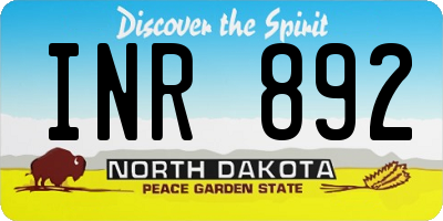 ND license plate INR892
