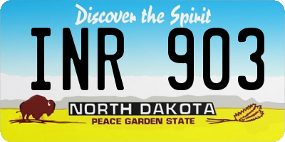 ND license plate INR903